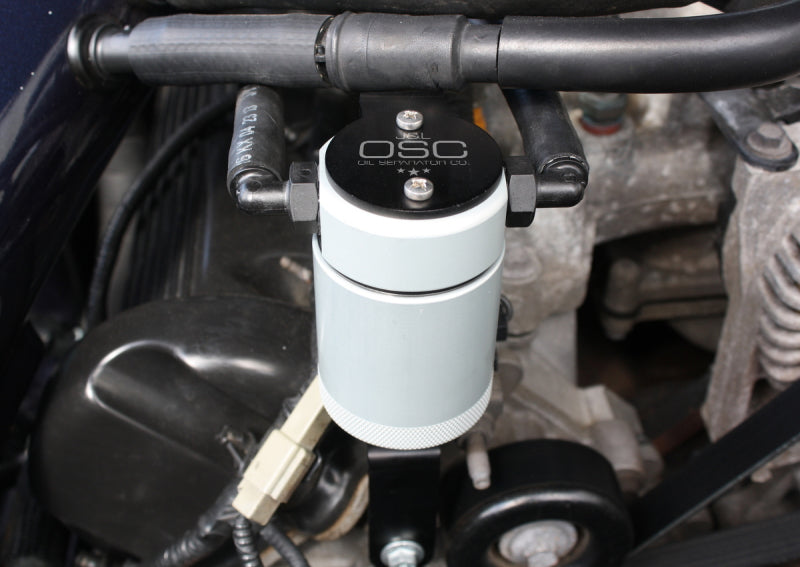 Load image into Gallery viewer, J&L 99-04 Ford Mustang GT Passenger Side Oil Separator 3.0 - Clear Anodized