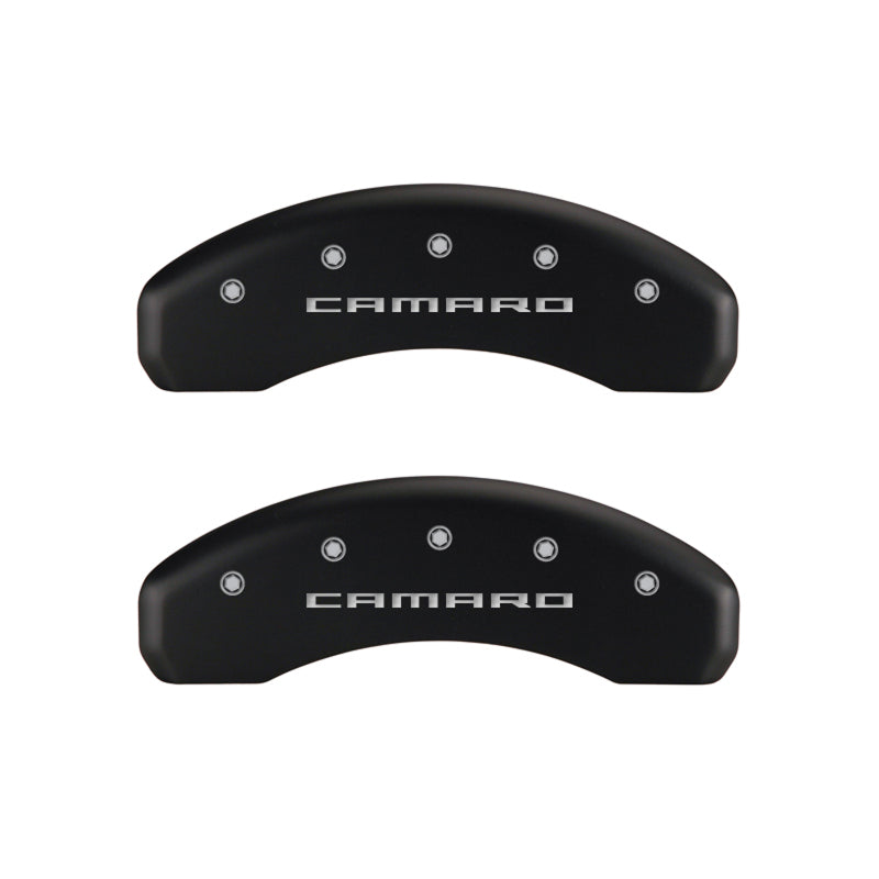 Load image into Gallery viewer, MGP 4 Caliper Covers Engraved Front & Rear Gen 5/Camaro Red finish silver ch