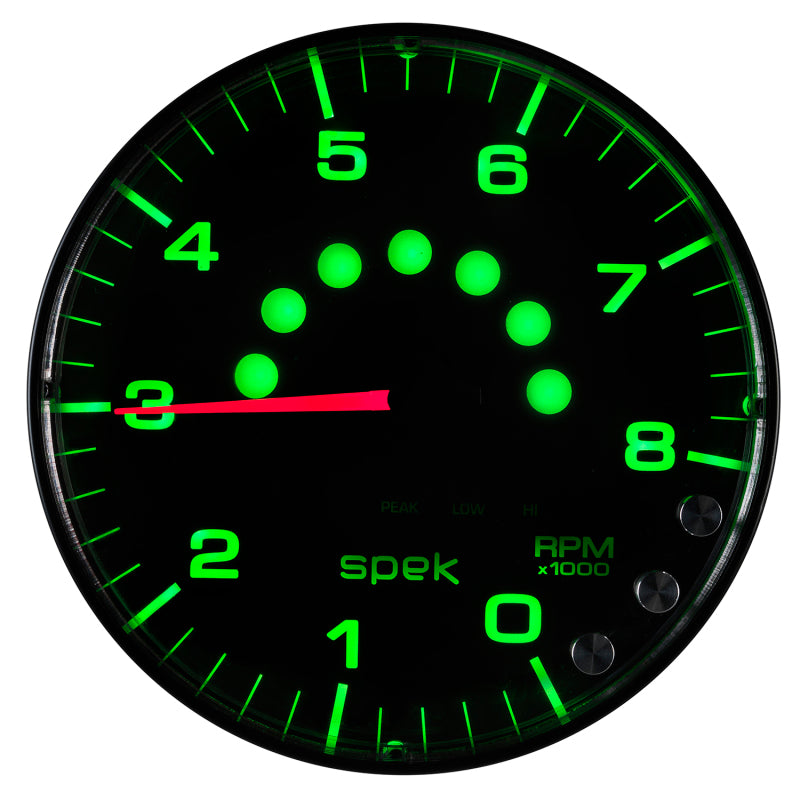 Load image into Gallery viewer, Autometer Spek-Pro Gauge Tachometer 5in 8K Rpm W/Shift Light & Peak Mem Black/Black