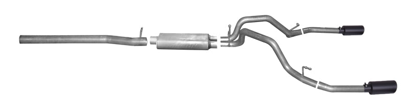 Load image into Gallery viewer, Gibson 14-18 GMC Sierra 1500 Denali 6.2L 3.5in/2.25in Cat-Back Dual Split Exhaust - Black Elite