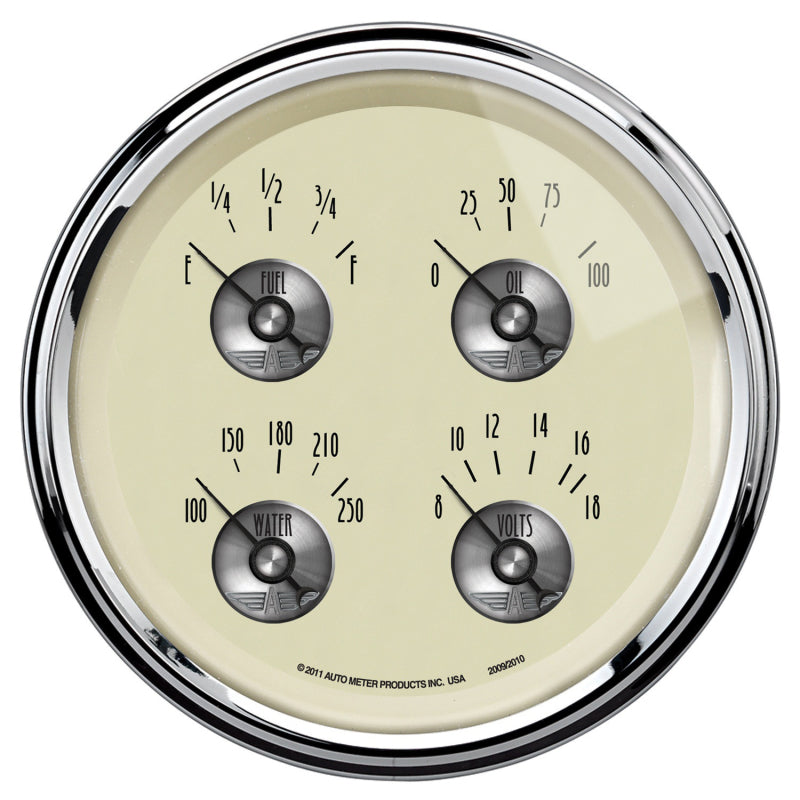 Load image into Gallery viewer, AutoMeter Gauge Quad 5in. 0 Ohm(e) to 90 Ohm(f) Elec Prestige Antq. Ivory