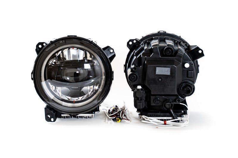 DV8 Offroad 18-22 Jeep Gladiator & Wrangler LED Projector Headlights with Black Bezel