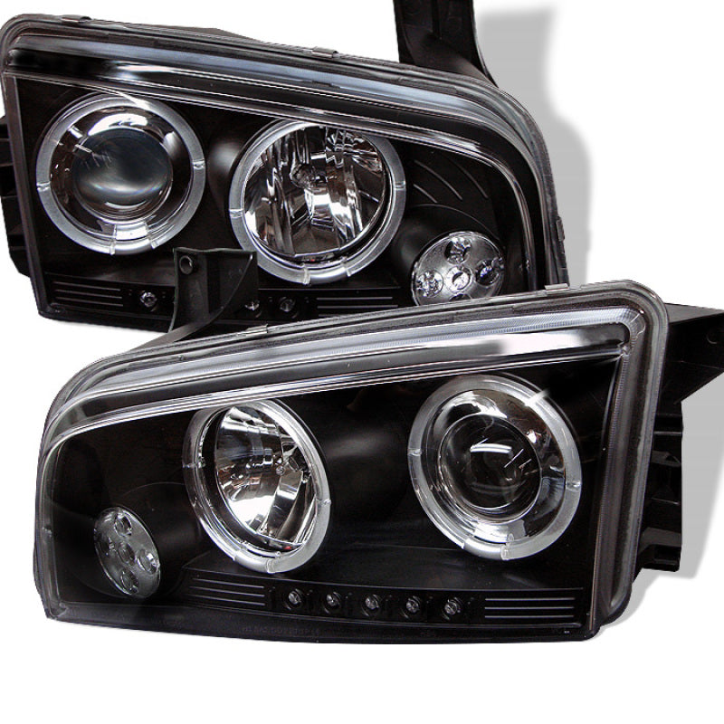 Load image into Gallery viewer, Spyder Dodge Charger 06-10 Projector Headlights Halogen Only - LED Halo LED Blk PRO-YD-DCH05-LED-BK