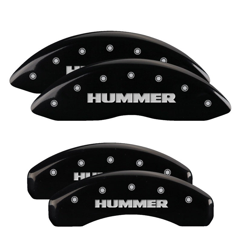 Load image into Gallery viewer, MGP 4 Caliper Covers Engraved Front & Rear Hummer Black finish silver ch