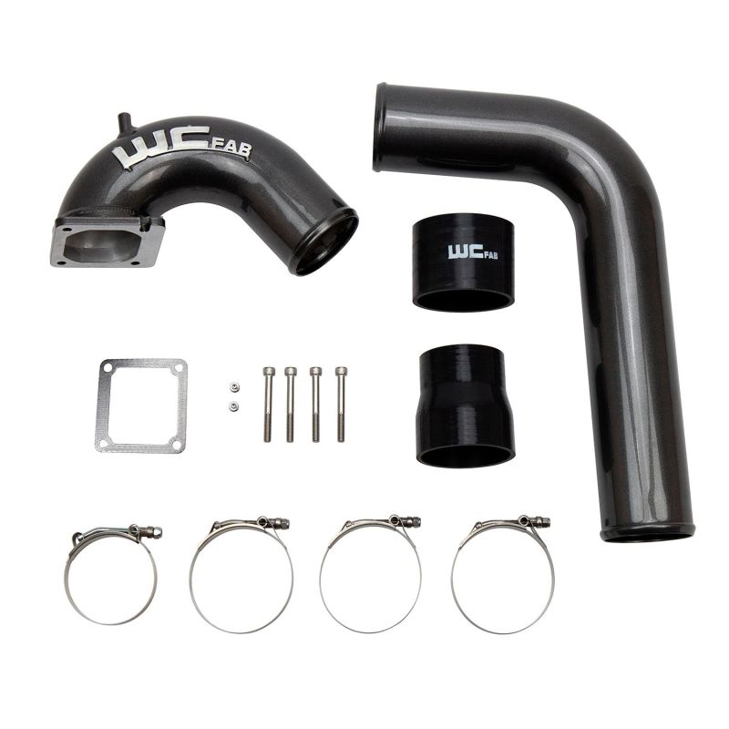 Load image into Gallery viewer, Wehrli 03-07 Dodge 5.9L Cummins 3.5in Intake Horn & Driver Side Intercooler Pipe Kit - WCFab Grey