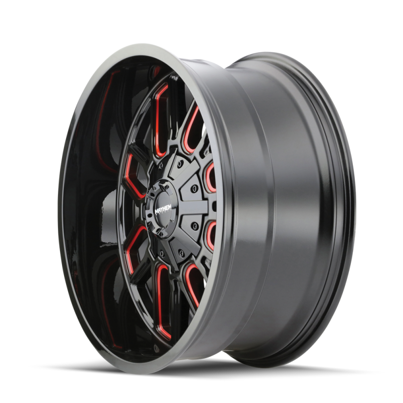 Load image into Gallery viewer, Mayhem 8107 Cogent 20x9 / 5x139.7 BP / 0mm Offset / 110mm Hub Black w/ Prism Red Wheel