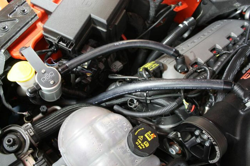 Load image into Gallery viewer, J&L 15-23 Ford Mustang GT/15-20 Ford Mustang GT350 Passenger Side Oil Separator 3.0 - Clear Anodized