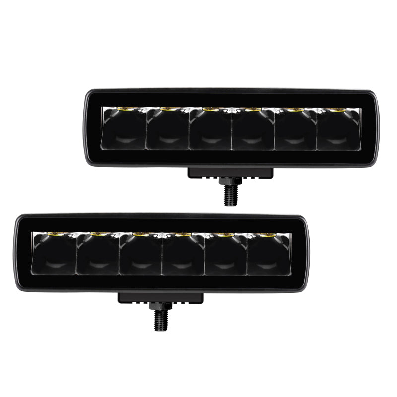Load image into Gallery viewer, Go Rhino Xplor Blackout Series Sixline LED Spot Light Kit (Surface/Threaded Stud Mount) - Blk (Pair)