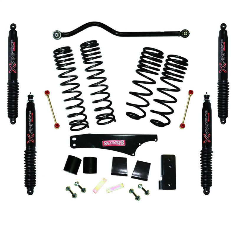 Load image into Gallery viewer, Skyjacker 2007-2018 Jeep Wrangler JK 4 Door 4WD Long Travel 3.5in-4in Lift Kit w/Black Max Shocks