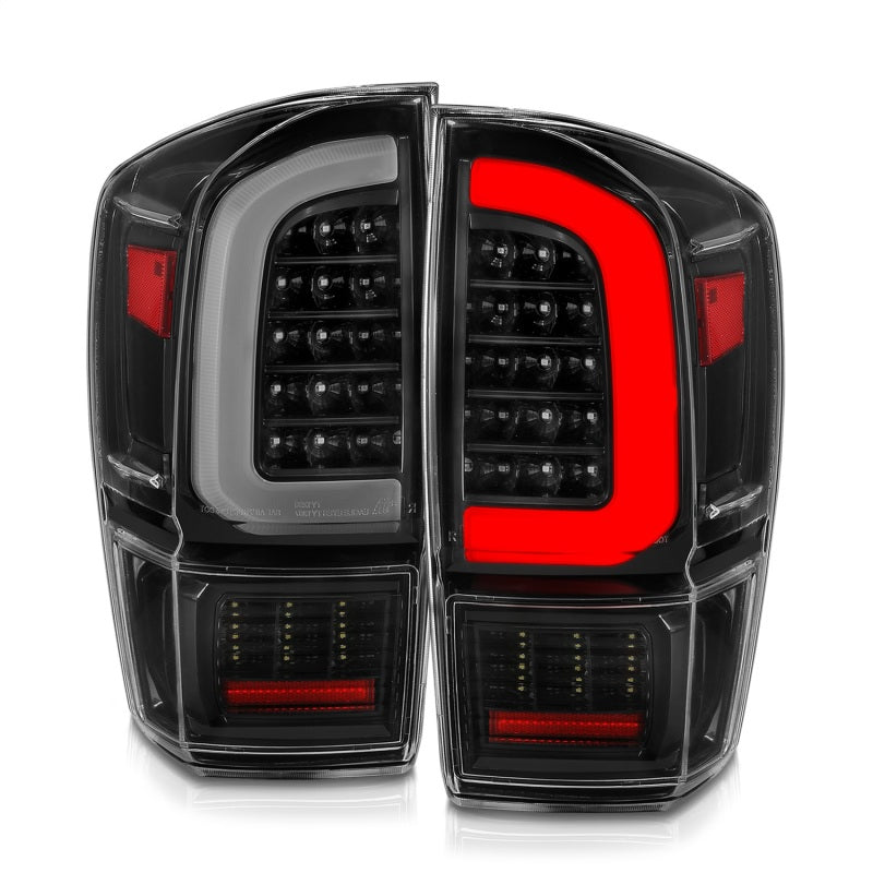 Load image into Gallery viewer, ANZO 16-21 Toyota Tacoma LED Tail Lights - w/ Light Bar Sequential Black Housing & Clear Lens