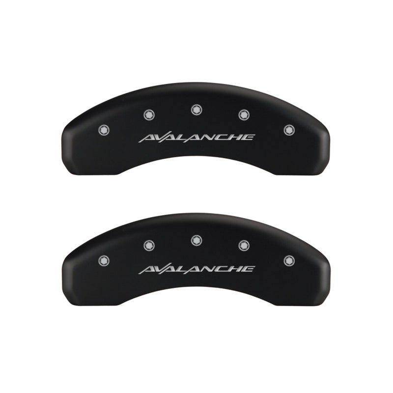 Load image into Gallery viewer, MGP 4 Caliper Covers Engraved Front & Rear Avalanche Red finish silver ch
