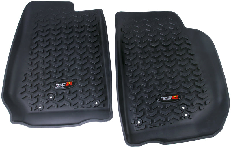 Load image into Gallery viewer, Rugged Ridge Floor Liner Front Black 2007-2018 Jeep Wrangler Unlimited JK 4 Dr