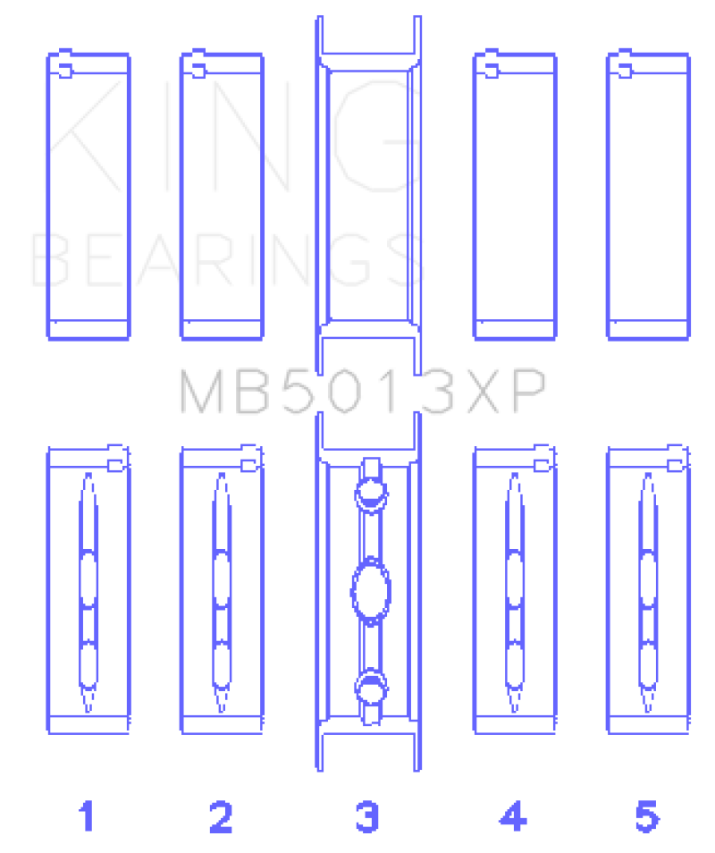 Load image into Gallery viewer, King Engine Bearings Chevy LS1 / LS6 / LS3 (Size 001) Performance Main Bearing Set