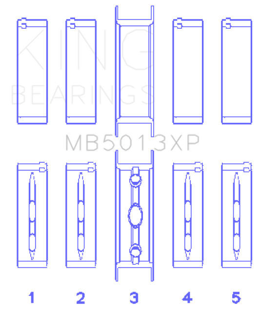 King Engine Bearings Chevy LS1 / LS6 / LS3 (Size 001) Performance Main Bearing Set