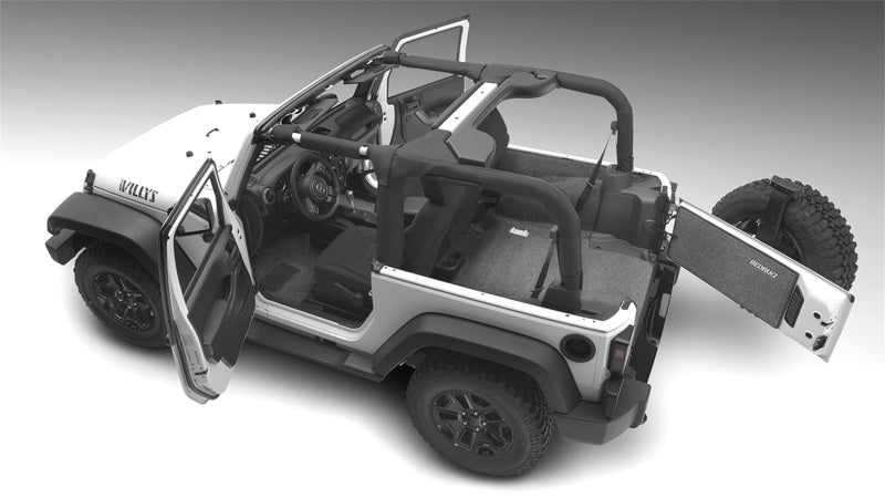 Load image into Gallery viewer, BedRug 18-23 Jeep JL 4 Door 6pc Rear Cargo Kit (w/ Gap Hider)
