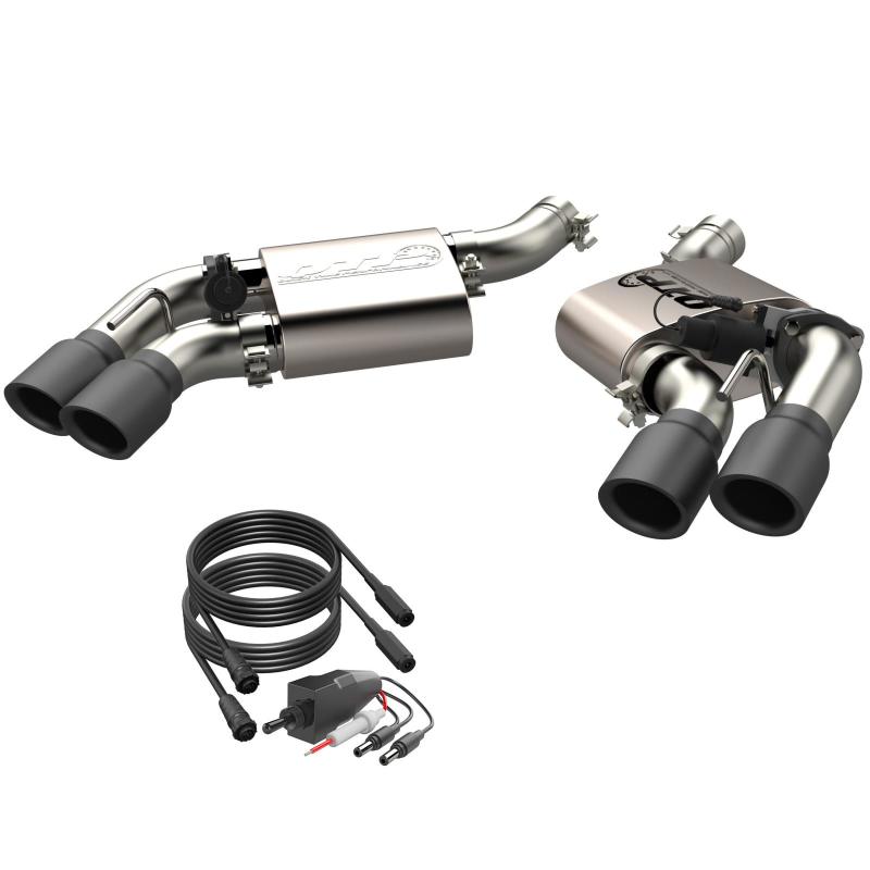 Load image into Gallery viewer, 2016-2024 Chevrolet Camaro SS QTP Screamer Axle Back Quad Tip Bumper Black Tips