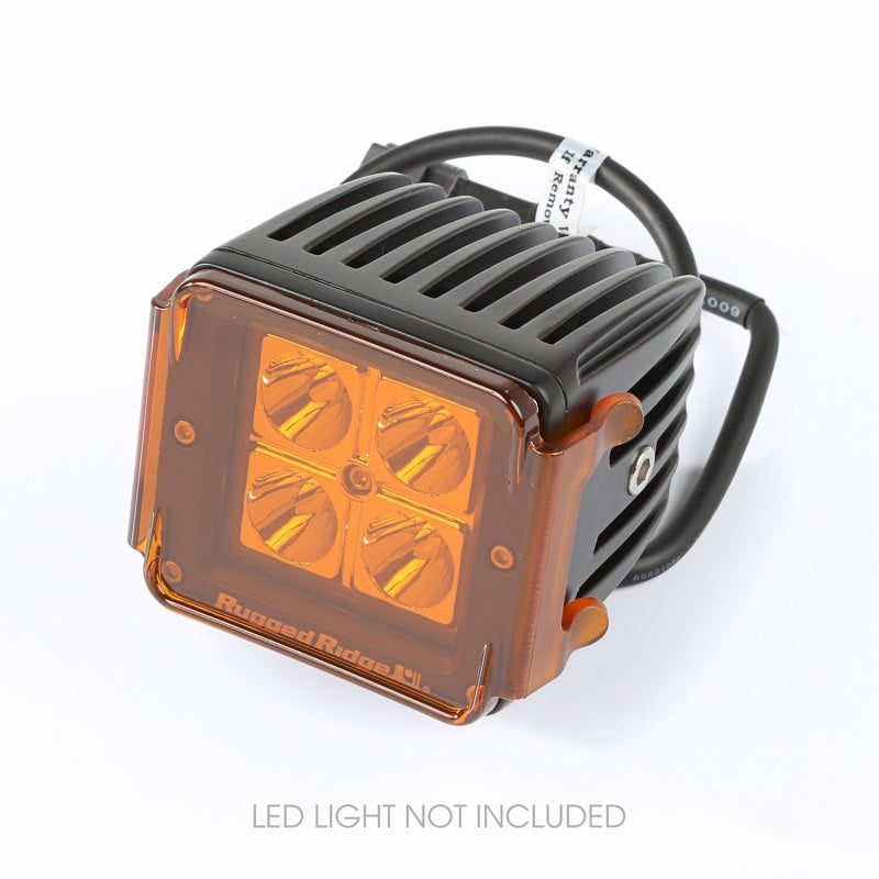 Load image into Gallery viewer, Rugged Ridge 3 Inch Square LED Light Cover Amber
