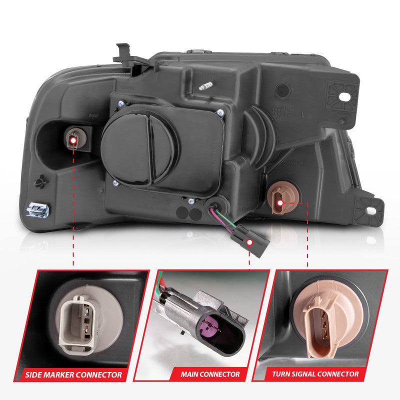 Load image into Gallery viewer, ANZO 2004-2008 Ford F-150 Projector Headlights w/ Light Bar Chrome Housing