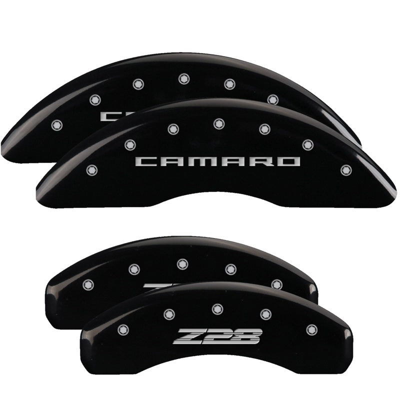 Load image into Gallery viewer, MGP 4 Caliper Covers Engraved Front & Rear MGP Yellow Finish Black Char 2002 Dodge Viper