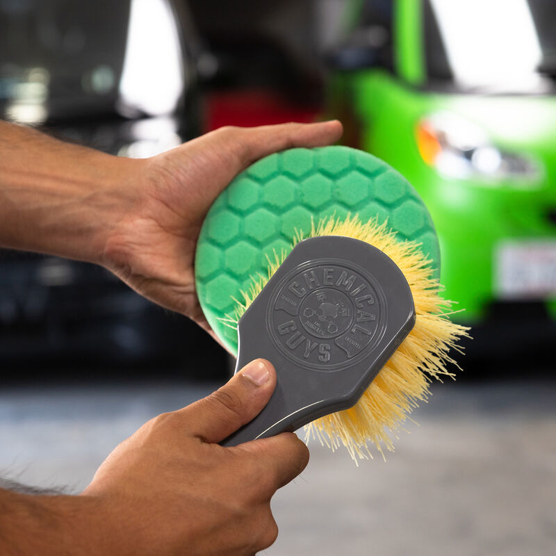 Load image into Gallery viewer, Chemical Guys Stiffy Brush For Carpets & Durable Surfaces - Yellow