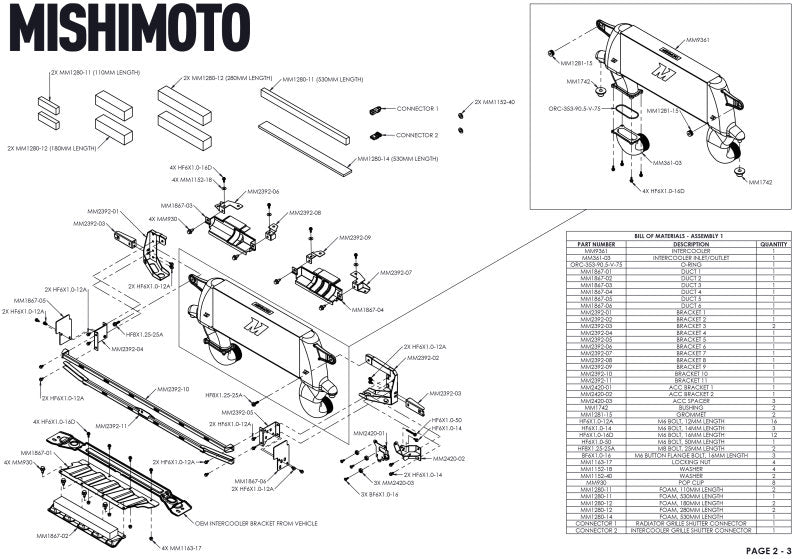 Load image into Gallery viewer, Mishimoto 21+ Bronco 2.3L High Mount INT Kit SL Core BK Pipes