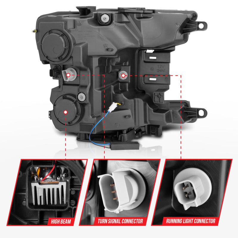 Load image into Gallery viewer, ANZO 18-20 Ford F-150 Full Led Projector Light Bar Headlights Black Amber