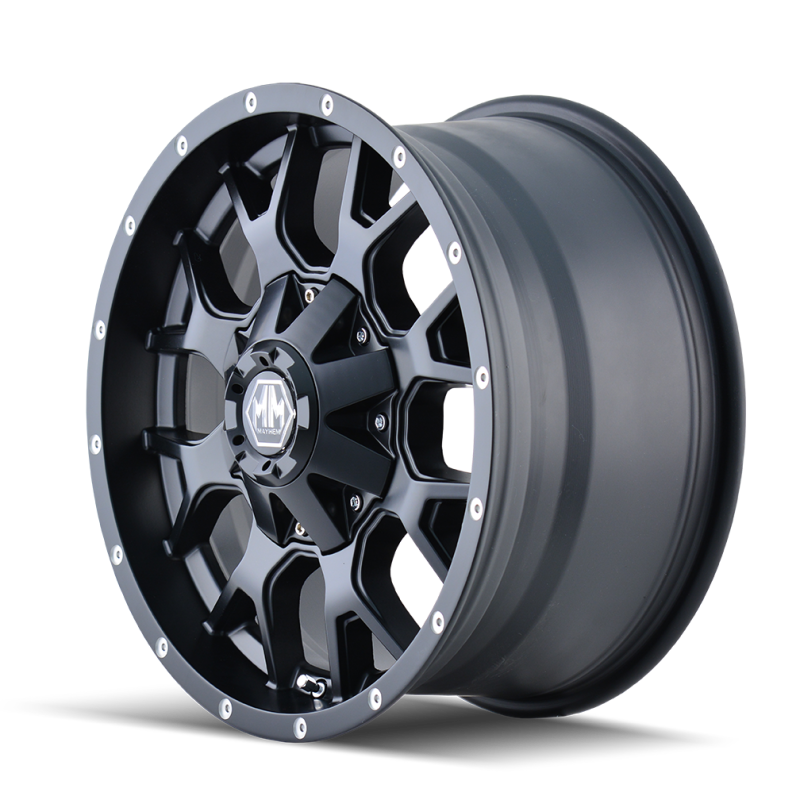 Load image into Gallery viewer, Mayhem 8015 Warrior 17x9 / 5x114.3 BP / -12mm Offset / 87mm Hub Matte Black Wheel
