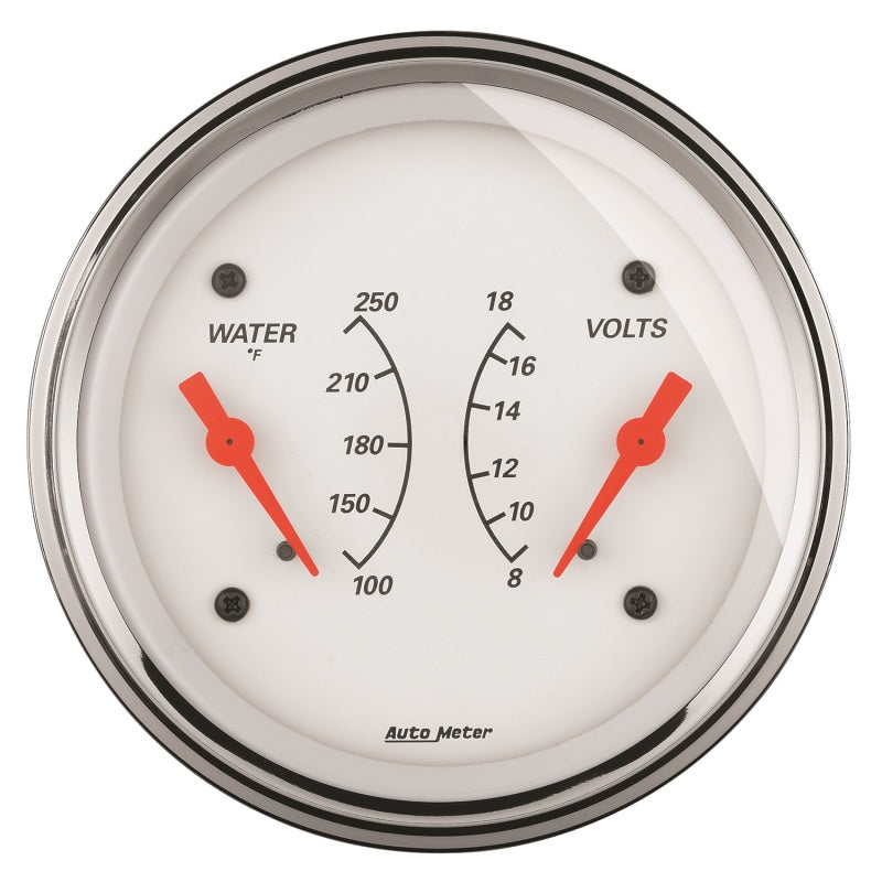 Load image into Gallery viewer, AutoMeter Gauge Dual Wtmp & Volt 3-3/8in. 250 Deg. F & 18V Elec Arctic White