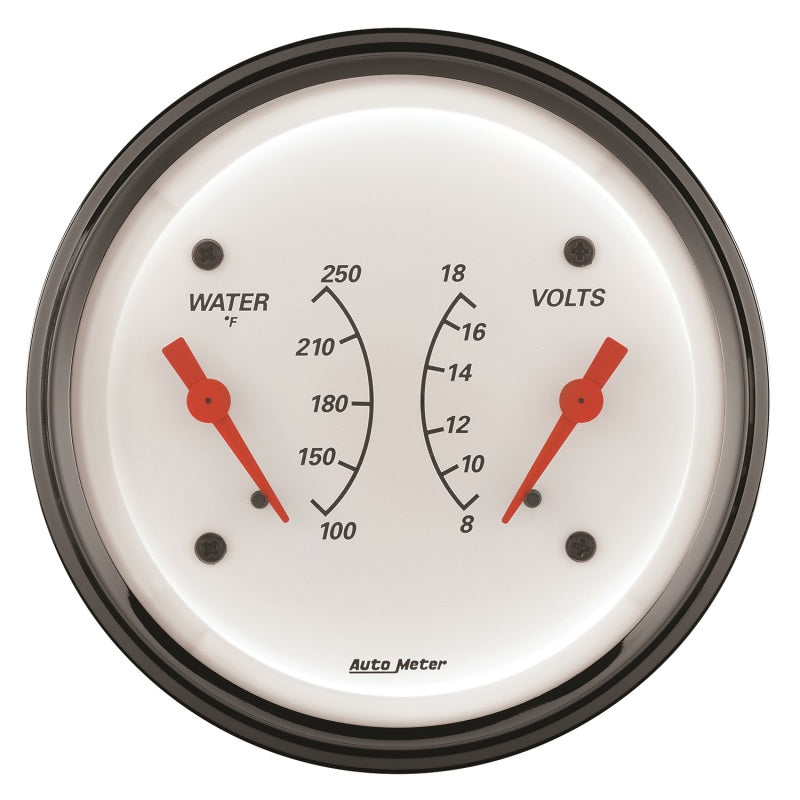 Load image into Gallery viewer, AutoMeter Gauge Dual Wtmp & Volt 3-3/8in. 250 Deg. F & 18V Elec Arctic White