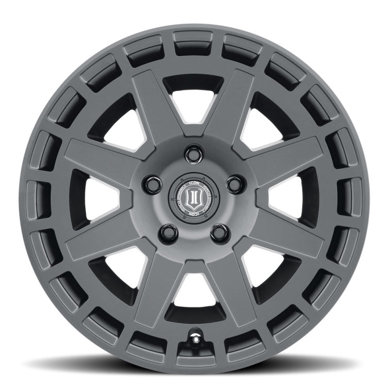 Load image into Gallery viewer, ICON Compass 17x8.5 6x135 6mm Offset 5in BS Satin Black Wheel