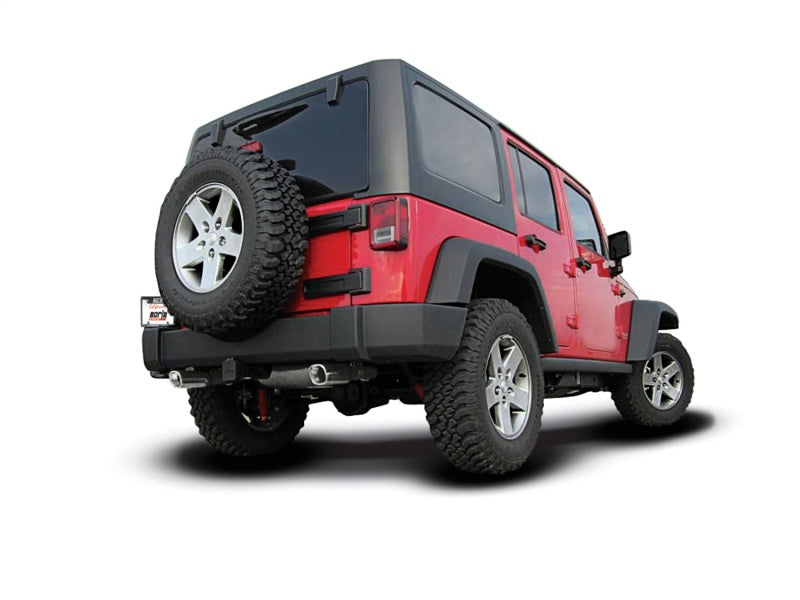 Load image into Gallery viewer, Borla 12-14 Jeep Wrangler JK 2Dr & 4Dr Rear Section ATAK Single Sqaure Rolled Angle-Cut Exit Exhaust