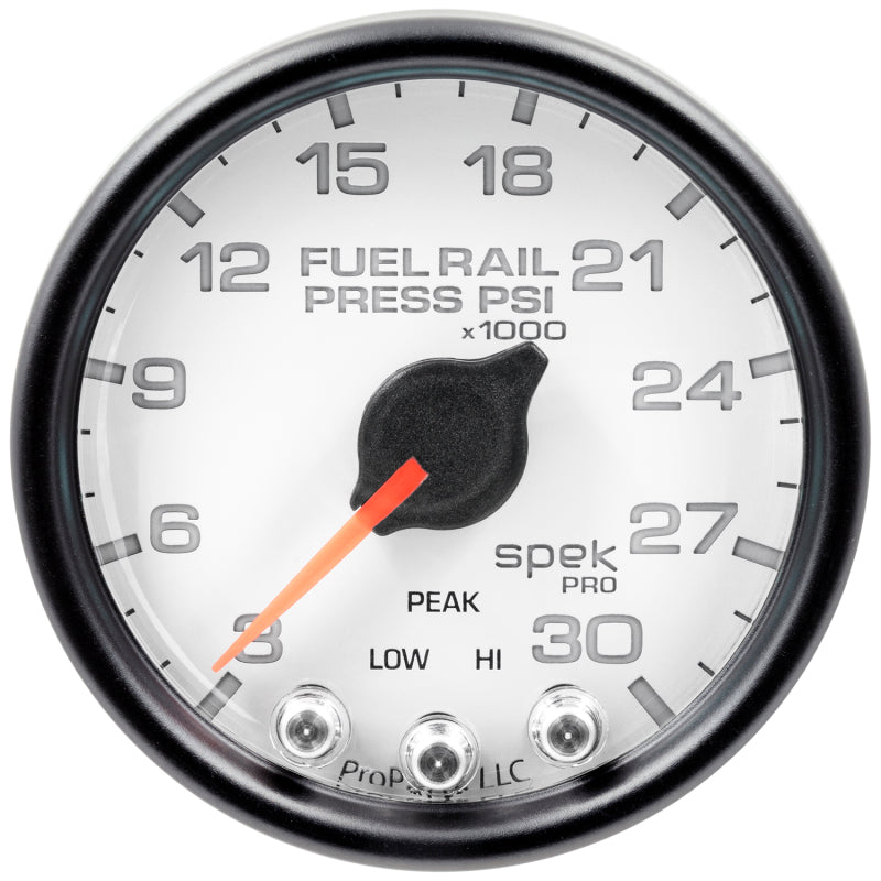 Load image into Gallery viewer, Autometer Spek-Pro Gauge Rail Press 2 1/16in 30Kpsi Stepper Motor W/Peak & Warn Wht/Blk