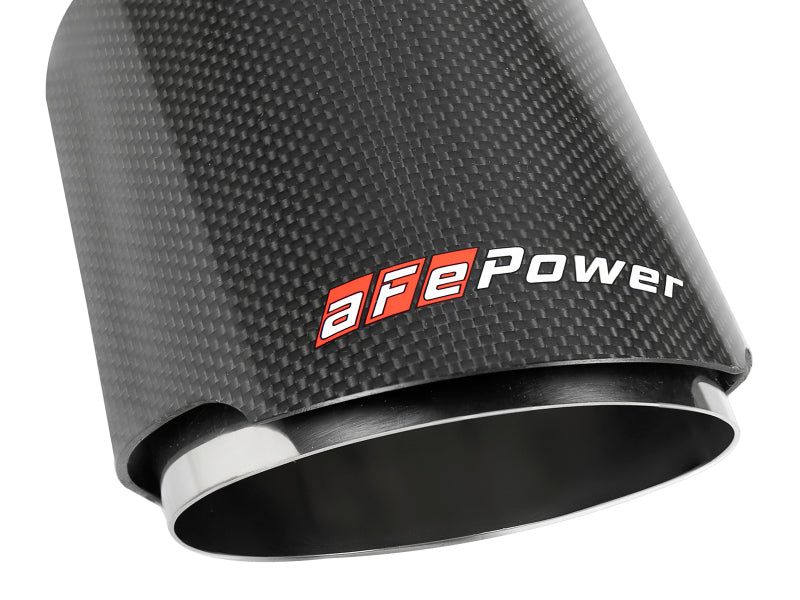 Load image into Gallery viewer, aFe MACH Force-Xp 304 SS Clamp-On Exhaust Tip 2.5in. Inlet / 4.5in. Outlet / 7in. L - Carbon Fiber