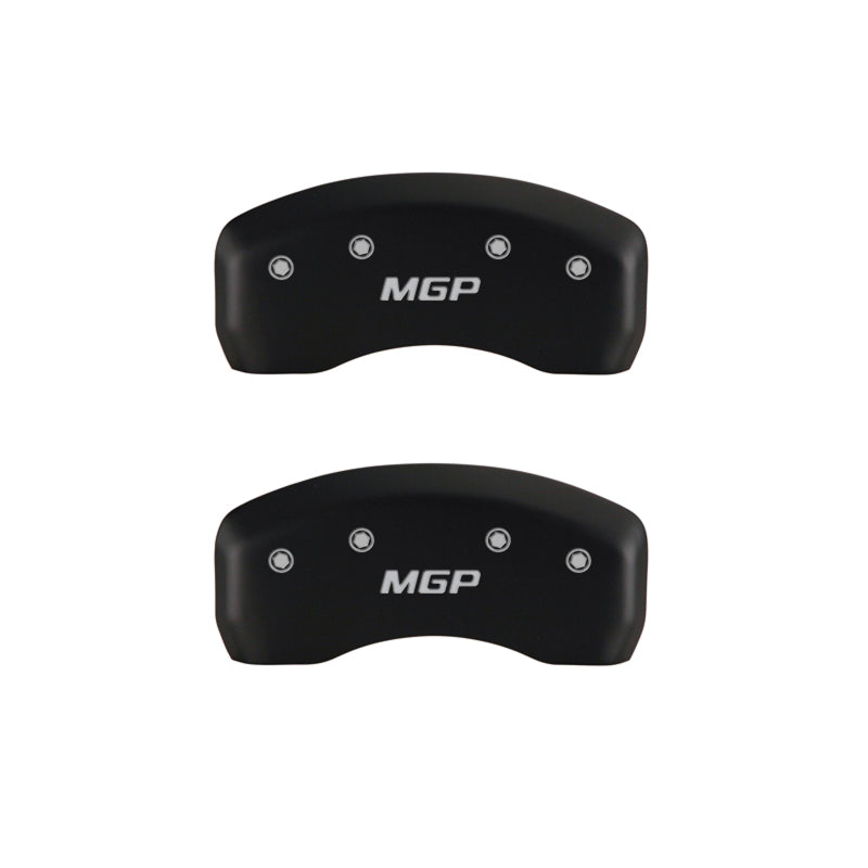 Load image into Gallery viewer, MGP 4 Caliper Covers Engraved Front & Rear MOPAR Yellow finish black ch