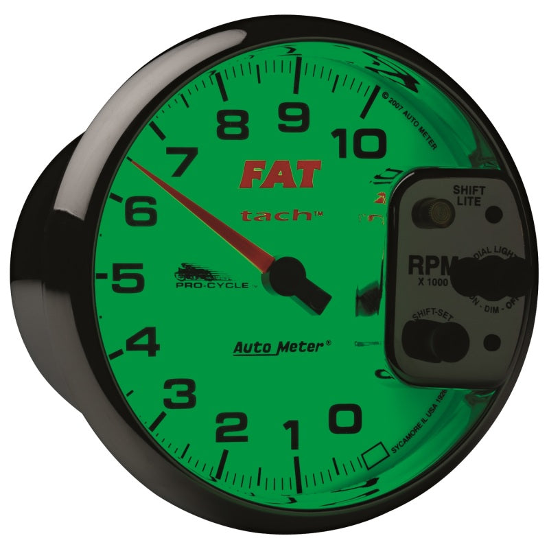 Load image into Gallery viewer, Autometer Pro-Cycle Gauge Tach 5in 10K Rpm Shift- Lite 2&4 Cylinder White Fat Tach