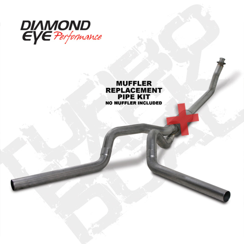 Load image into Gallery viewer, Diamond Eye KIT 4in Turbo Back MFLR RPLCMENT PIPE DUAL SS: 94-02 DODGE CUMMINS 5.9L