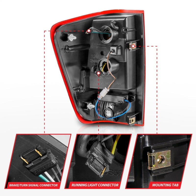 Load image into Gallery viewer, ANZO 04-15 Nissan Titan Full LED Taillights Chrome Housing Red/Clear Lens