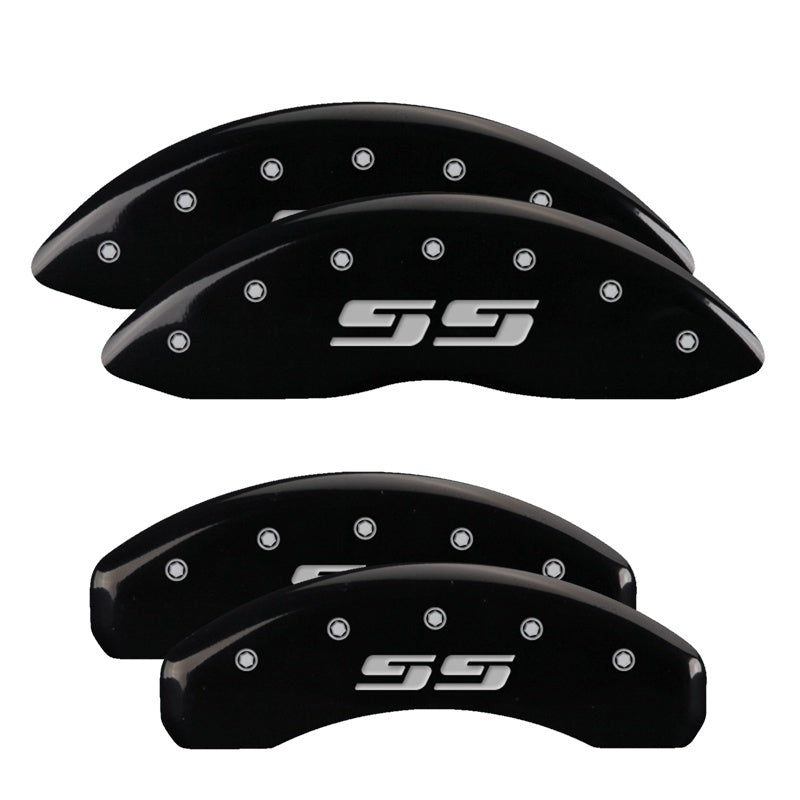 Load image into Gallery viewer, MGP 4 Caliper Covers Engraved Front & Rear MGP Yellow finish black ch