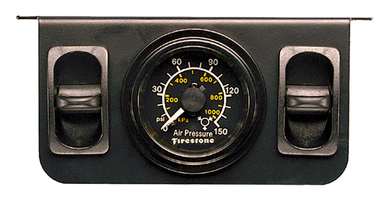 Load image into Gallery viewer, Firestone Air Adjustable Leveling Pneumatic Control Panel w/Dual Black Gauge 0-150psi (WR17602145)