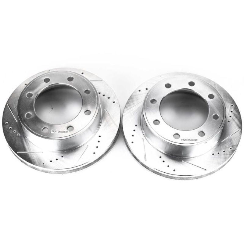 Load image into Gallery viewer, Power Stop 00-05 Ford Excursion Front Evolution Drilled & Slotted Rotors - Pair