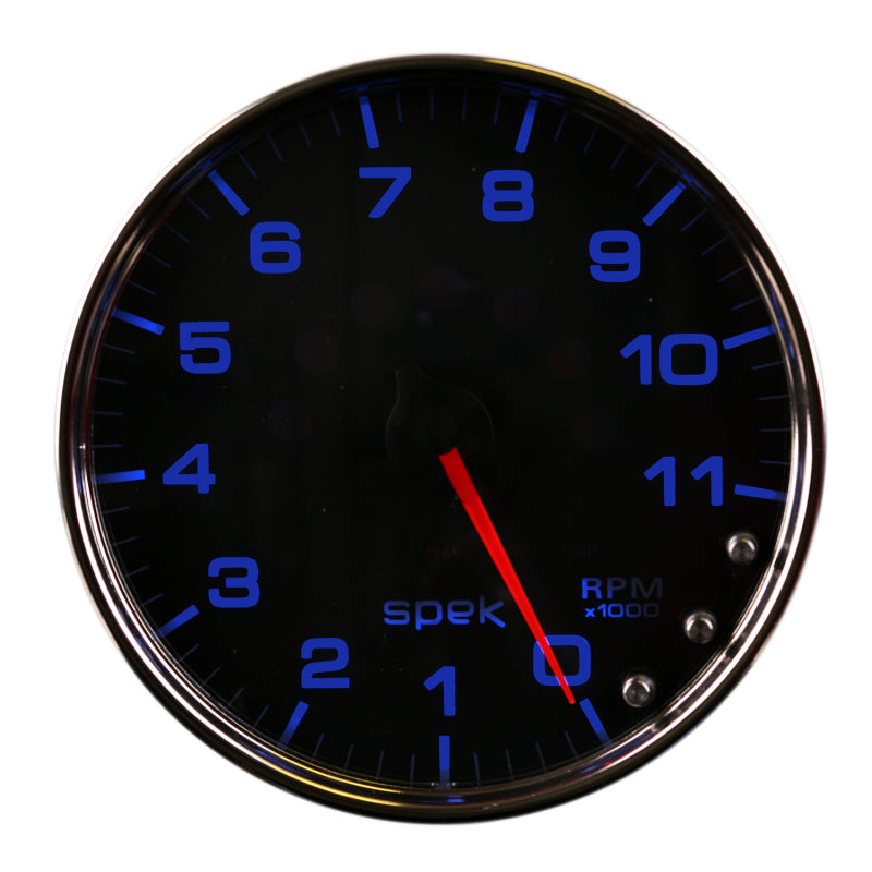 Load image into Gallery viewer, Autometer Spek-Pro Gauge Tachometer 5in 11K Rpm W/Shift Light & Peak Mem Black/Chrome