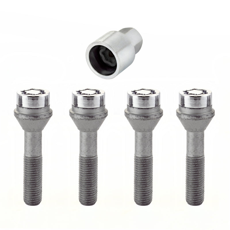 Load image into Gallery viewer, McGard Wheel Lock Bolt Set - 4pk. (Cone Seat) M12X1.5 / 17mm Hex / 49.2mm Shank Length - Chrome