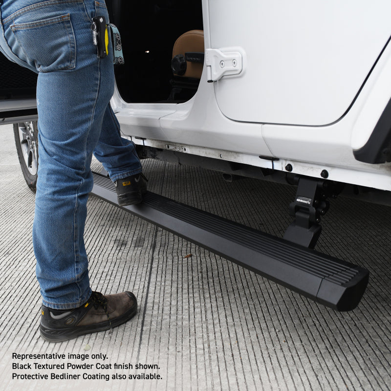 Load image into Gallery viewer, RealTruck 20-24 Jeep Gladiator CC 4dr VoltStep Electric Running Board Kit - Bedliner Coating