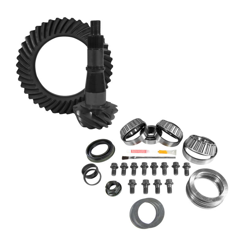Load image into Gallery viewer, Yukon Gear 9.5in GM 4.56 Rear Ring & Pinion Install Kit Axle Bearings and Seals