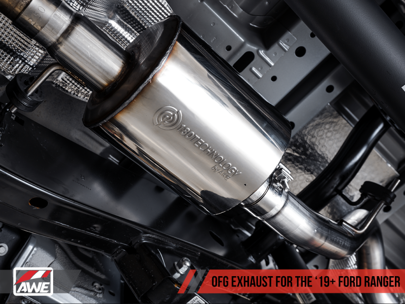 Load image into Gallery viewer, AWE Tuning 2019+ Ford Ranger 0FG Performance Exhaust System w/Chrome Silver Tips & Bash Guard