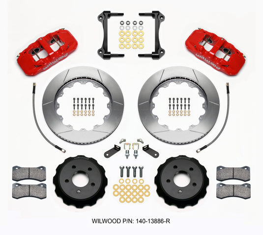 Wilwood AERO6 Front Hat Kit 14.00 Red 15-23 Mustang w/Lines