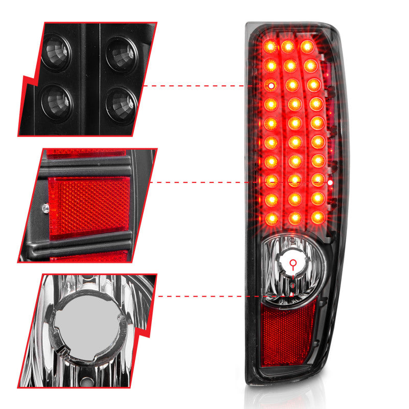 Load image into Gallery viewer, ANZO 04-10 Chevy Colorado LED Taillights G2 - Black