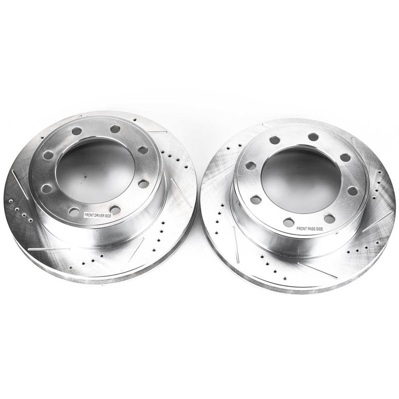 Load image into Gallery viewer, Power Stop 00-05 Ford Excursion Front Evolution Drilled & Slotted Rotors - Pair