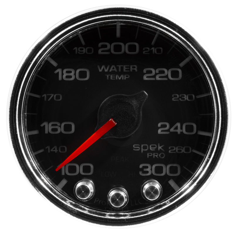 Load image into Gallery viewer, Autometer Spek-Pro Gauge Water Temp 2 1/16in 300f Stepper Motor W/Peak & Warn Blk/Chrm