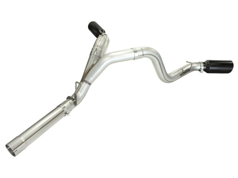 Load image into Gallery viewer, aFe MachForce XP Exhaust 4inch DP-Back All SS 2011-14 GM Diesel Trucks V8-6.6L LML Black Tips